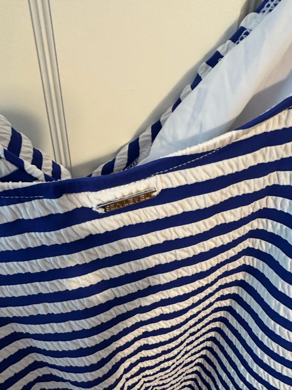 SeaLevel Striped Blue & White One-Piece Swimsuit - Picture 4 of 6